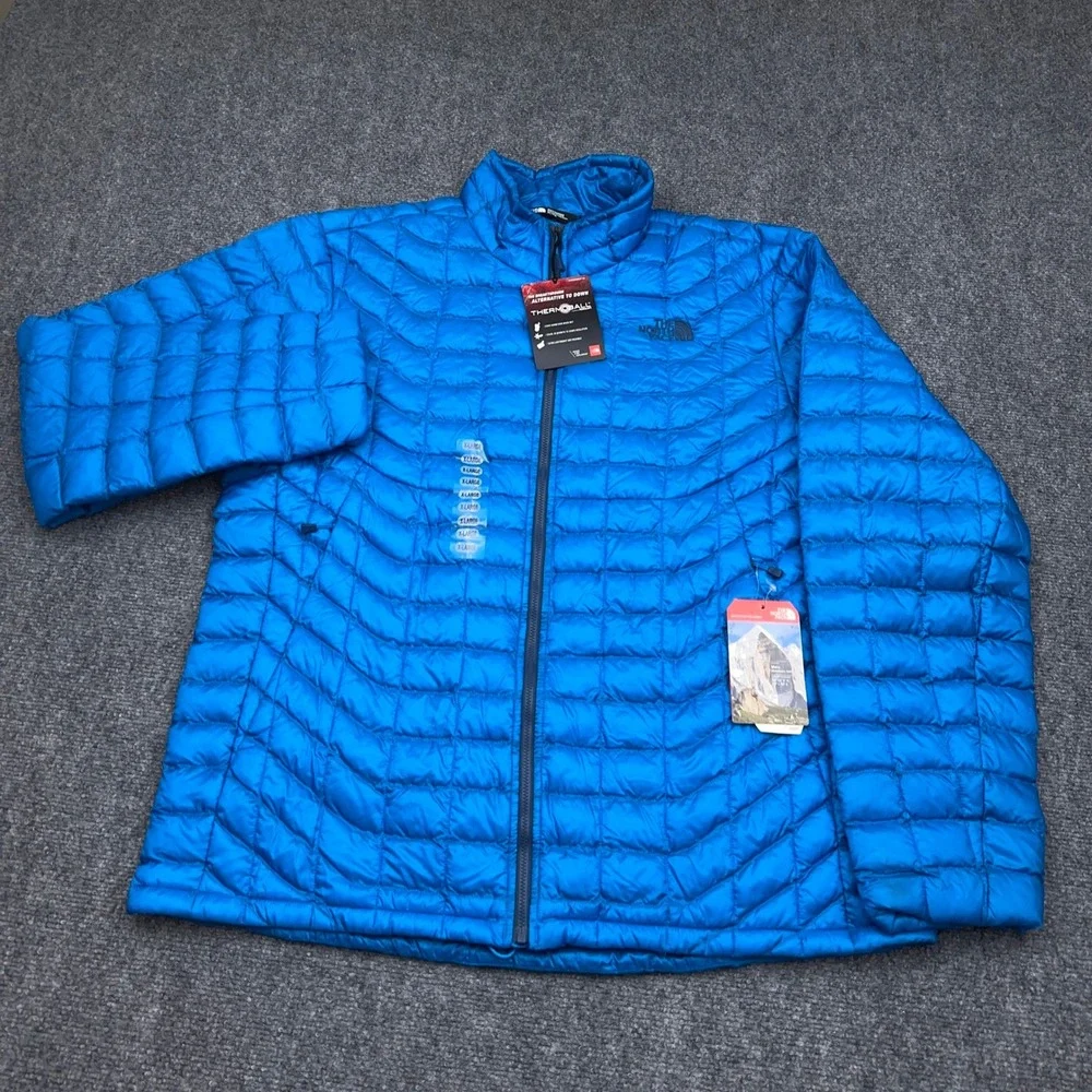 NEW The North Face ThermoBall Jacket Mens XL Hyper Blue Quilted Full Zip Puffer